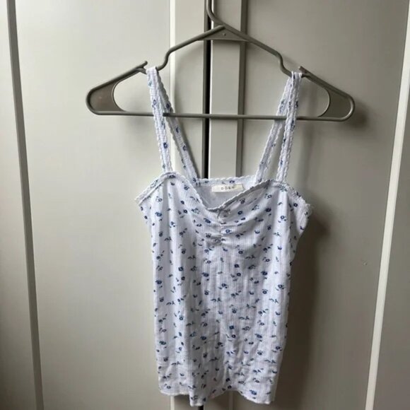 Dôen Pointelle Floral Knit Tank - Picture 1 of 4